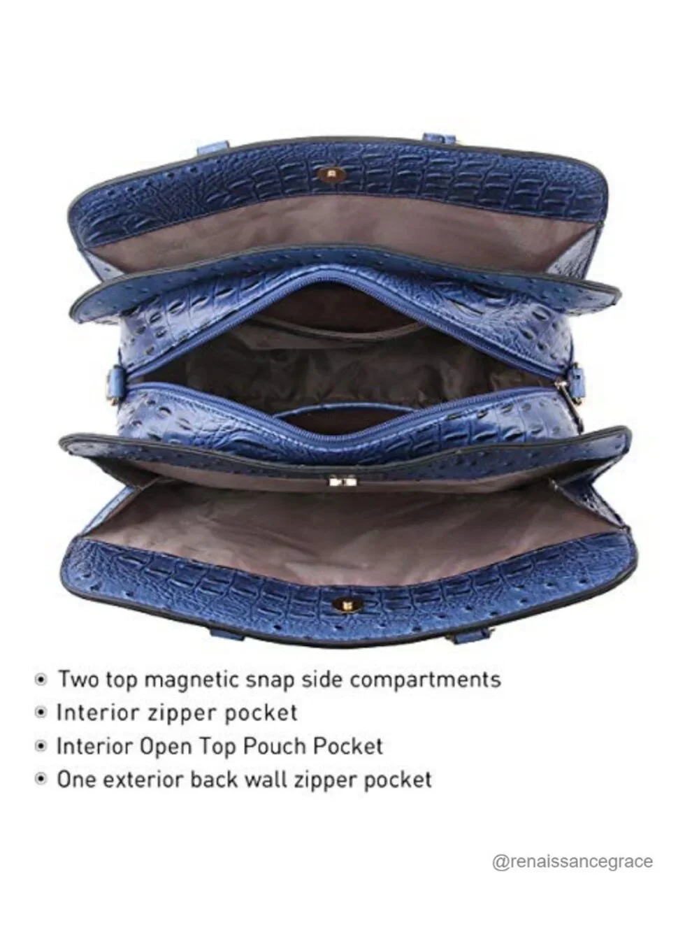 Vegan Leather Satchel Tote Set with Clutch and Adjustable Strap